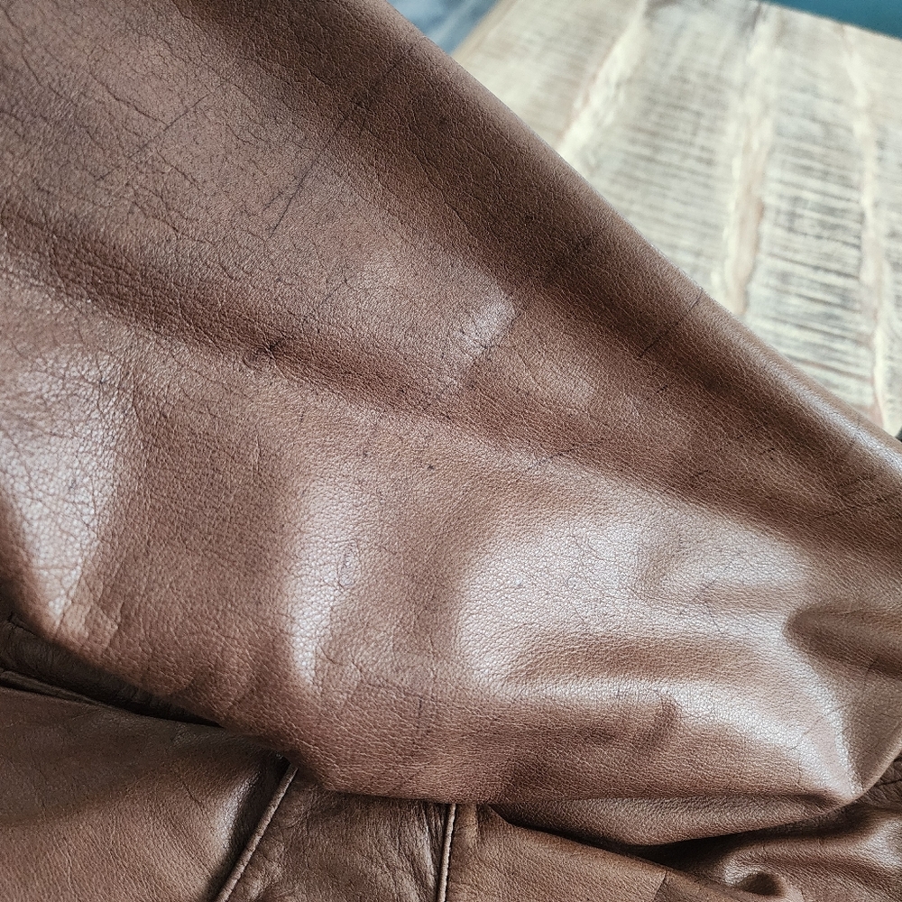 Wilson Brown Leather Bomber Jacket - Picture 4 of 6
